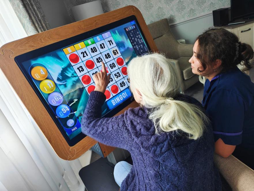 bingo game on interactive screen